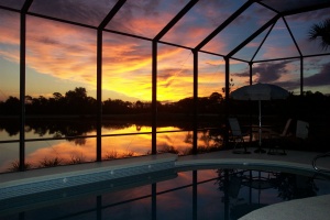 Sunrise from my lanai in Grand Haven - Toby Tobin